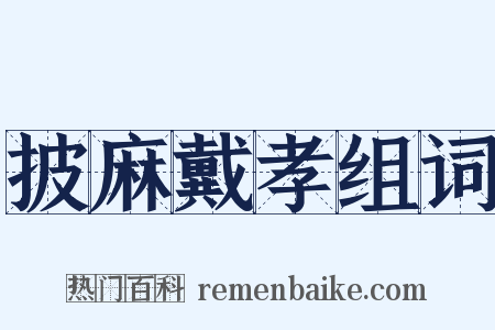 披麻戴孝组词是什么意思的图片